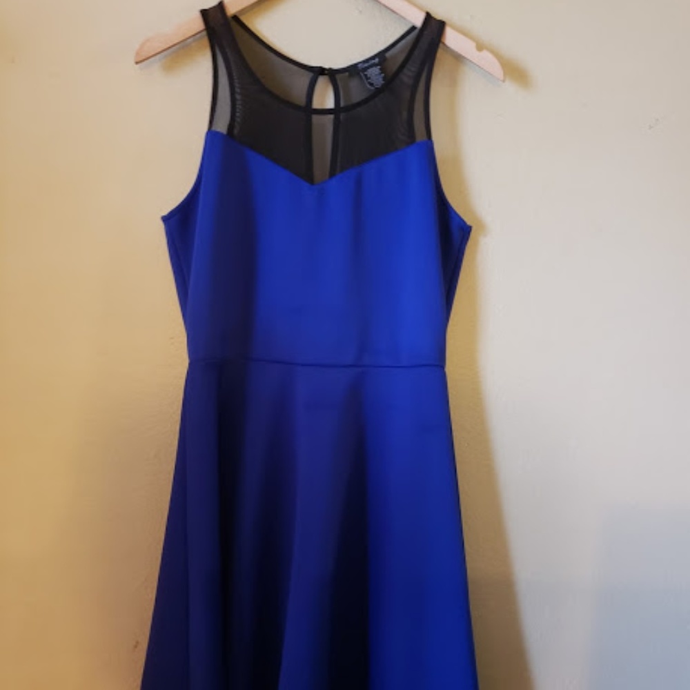 Timing | Royal Blue Skate Keyhole Dress